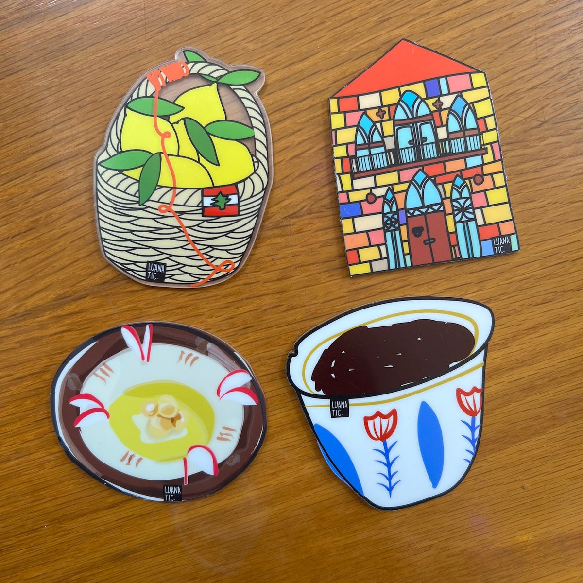 Acrylic Coasters Mixed Pack, Lebanon Beit Mosaic